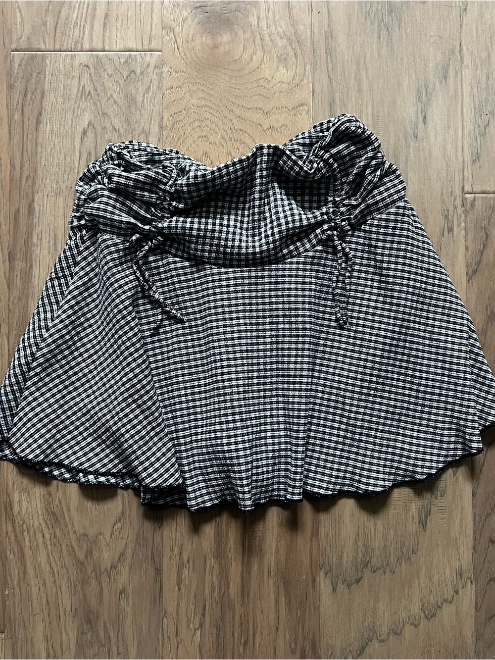 Zara Kids Black and White Gingham Skirt Sz 13/14